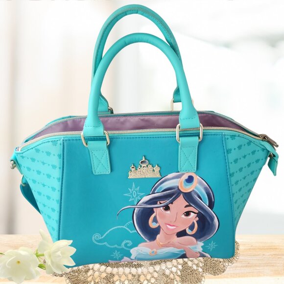 Loungefly Handbags - Princess Jasmine Disney Loungefly Crossbody Bag (Teal and Gold)